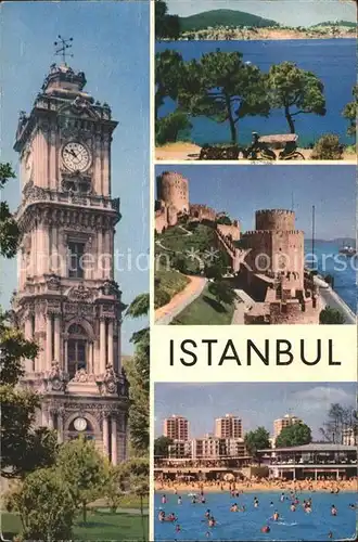 Istanbul Constantinopel Dolmabahce Saat Kulesi Adalardan Goeruenues Atakoey Plaeji / Istanbul /