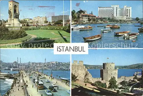 Istanbul Constantinopel Denkmal Boote Burg Galata Bruecke / Istanbul /