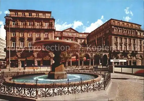 Frankfurt Main Hotel Frankfurter Hof am Kaiserplatz Brunnen Kat. Frankfurt am Main