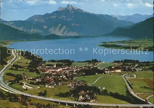 Mondsee Salzkammergut Fliegeraufnahme Autobahn Salzburg Wien Kat. Mondsee