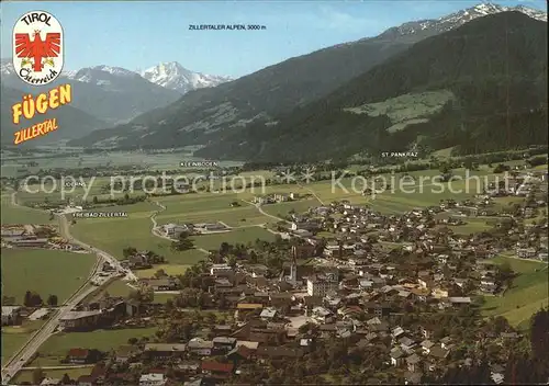 Fuegen Zillertaler Alpen Fliegeraufnahme Kat. Fuegen Zillertal