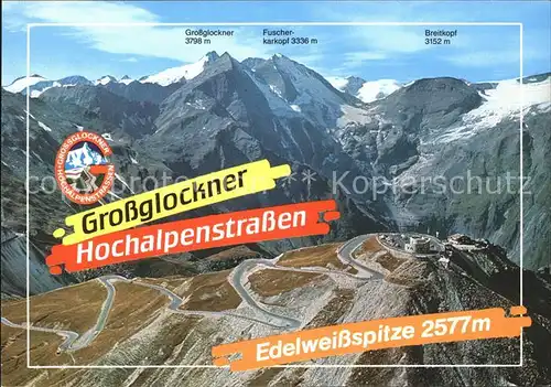 Grossglockner Hochalpenstrasse Edelweissspitze Fliegeraufnahme Kat. Heiligenblut