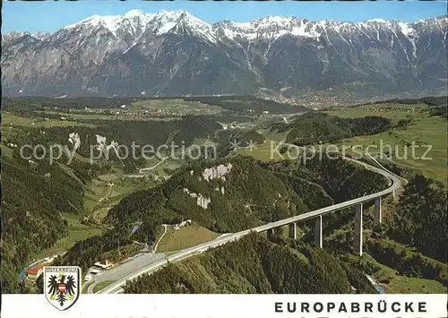 Innsbruck Europabruecke Brennerautobahn Nordkette Fliegeraufnahme Kat. Innsbruck