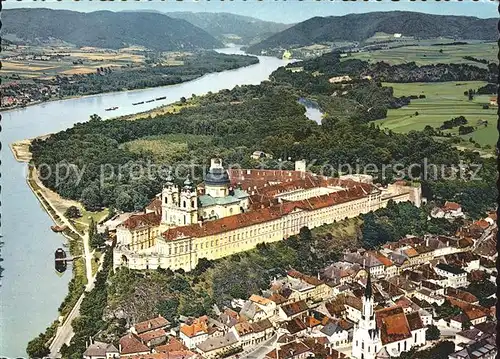 Melk Donau Benediktinerkloster Stift Melk Fliegeraufnahme Kat. Melk Wachau