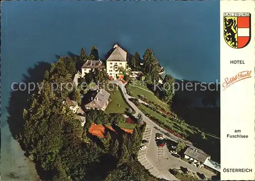 Hof Salzburg Hotel Schloss Fuschl Fuschlsee Fliegeraufnahme Kat. Hof bei Salzburg