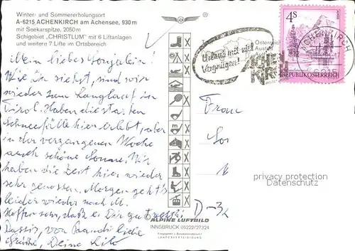 Achenkirch Seekarspitze Schigebiet Christlum Fliegeraufnahme Kat. Achenkirch am Achensee