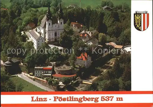 Linz Donau Wallfahrtsbasilika Poestlingberg Fliegeraufnahme Kat. Linz