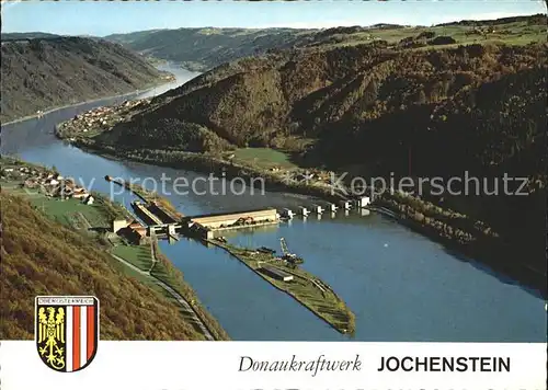 Jochenstein Niederbayern Donaukraftwerk Fliegeraufnahme Kat. Untergriesbach