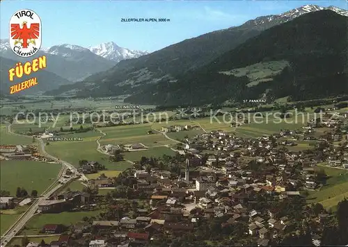 Fuegen Zillertal Fliegeraufnahme Kat. Fuegen Zillertal