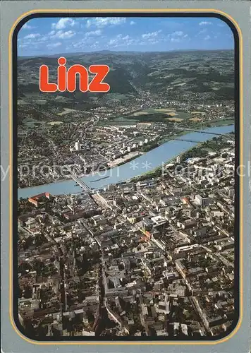 Linz Donau Fliegeraufnahme Kat. Linz