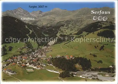 Serfaus Tirol Koelnerhaus Furgler Fliegeraufnahme Kat. Serfaus