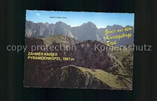 Kaisergebirge Zahmer Kaiser Pyramidenkofel Fliegeraufnahme Kat. Kufstein