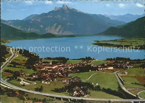 Mondsee Salzkammergut Autobahn Salzburg Wien Fliegeraufnahme Kat. Mondsee