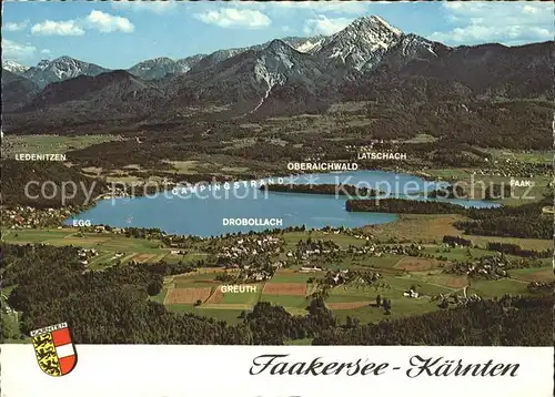 Faakersee Mittagskogel Fliegeraufnahme Kat. Villach