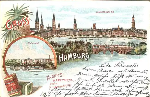 Hamburg Lombardsbruecke Alsterlust Kat. Hamburg