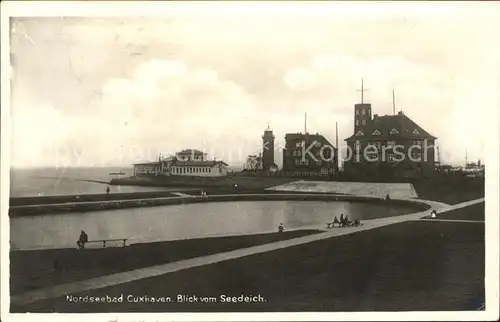 Cuxhaven Nordseebad Blick vom Seedeich Kat. Cuxhaven