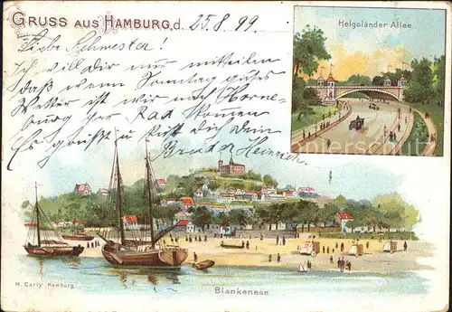 Hamburg Helgolaender Allee Blankenese Panorama Kat. Hamburg