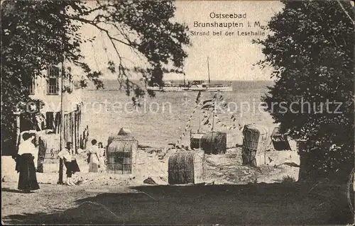 Brunshaupten Ostseebad Strand bei der Lesehalle Kat. Kuehlungsborn