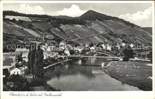 Obernhof Lahn mit Goethepunkt Panorama Kat. Obernhof