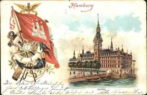 Hamburg Rathaus Wappen Kat. Hamburg