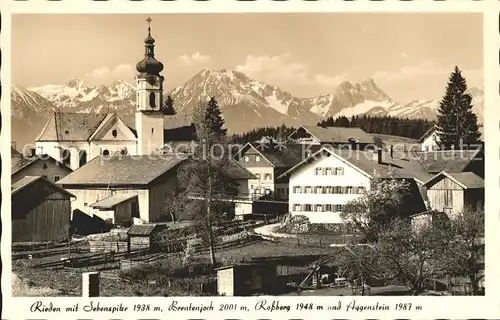 Rieden Forggensee mit Sebenspitze Brentenjoch Rossberg und Aggenstein Kat. Rieden am Forggensee