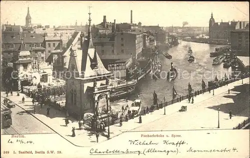 Berlin Stadtblick mit Fischerbruecke und Spree Kat. Berlin