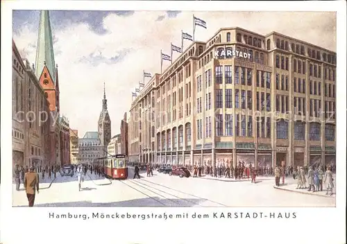 Hamburg Moenckebergstrasse mit dem Karstadt Haus Kat. Hamburg