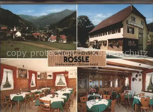 Niederwasser Gasthof Pension Roessle Gastraeume Ortsansicht Kat. Hornberg