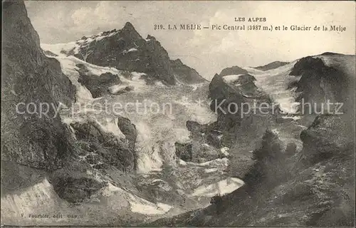 La Meije Pic Central et Glacier de la Meije Gletscher Kat. Saint Christophe en Oisans