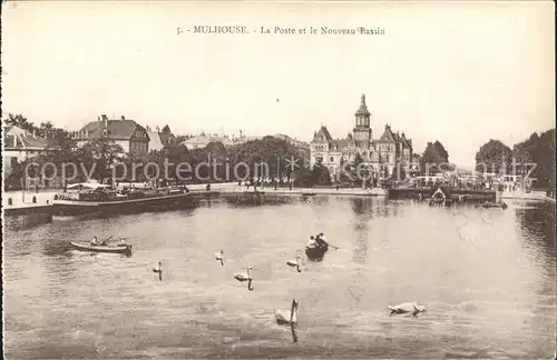 Mulhouse Muehlhausen La Poste et le Nouveau Bassin Kat. Mulhouse