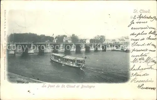 Saint Cloud Hauts de Seine Pont Bateau Kat. Saint Cloud