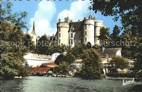 Montreuil Bellay Chateau et l Eglise vus de la Baignade Kat. Montreuil Bellay
