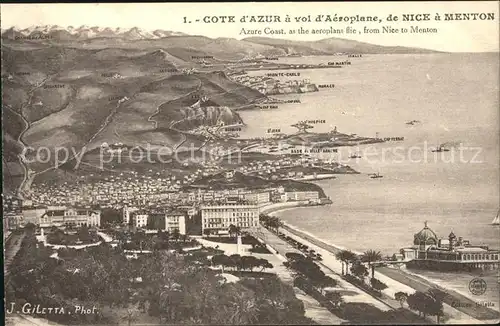 Nice Alpes Maritimes Vue aerienne de Nice a Menton Kat. Nice