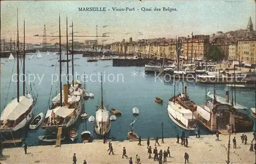 Marseilles Vieux Port Quai des Belges Bateaux Kat. Marseilles