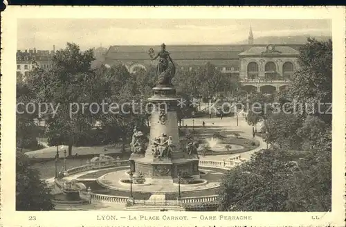 Lyon France Place Carnot Gare Perrache Monument Statue Kat. Lyon