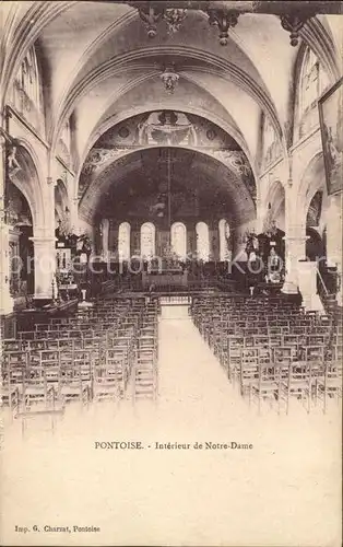 Pontoise  Val d Oise Interieur de Notre Dame Kat. Pontoise