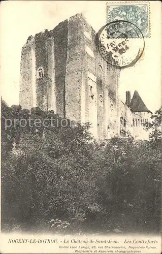 Nogent le Rotrou Chateau de Saint Jean Les Contreforts Stempel auf AK Kat. Nogent le Rotrou