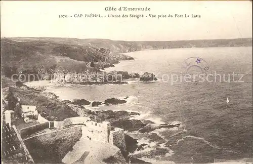 Cap Frehel Cotes d Armor Bretagne Anse des Sevigne Vue prise du Fort La Latte Kat. Frehel