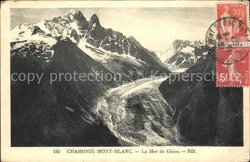 Chamonix Mer de Glace Eismeer Gletscher Stempel auf AK Kat. Chamonix Mont Blanc