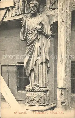 Reims Champagne Ardenne Cathedrale Le Beau Dieu Sculpture Kat. Reims