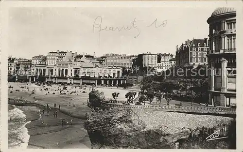 Biarritz Pyrenees Atlantiques Casino et la Plage Kat. Biarritz