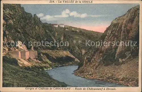 Chouvigny Gorges et Chateau Route de Chateauneuf a Ebreuil Vallee de la Sioule Kat. Chouvigny