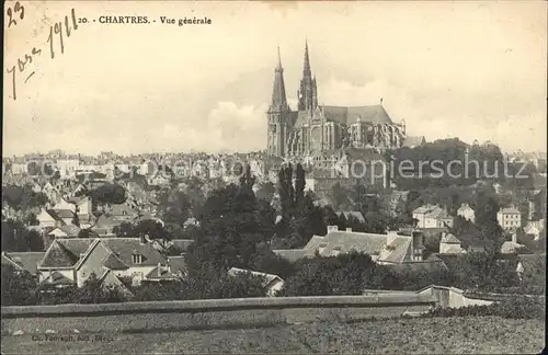 Chartres Eure et Loir Vue generale Cathedrale Kat. Chartres