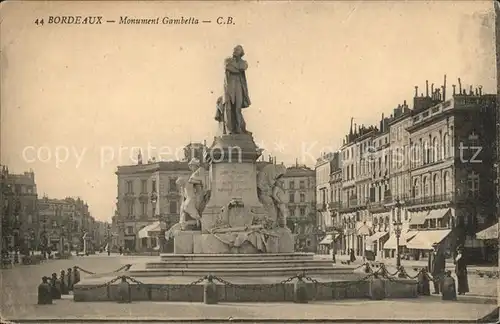 Bordeaux Monument Gambetta Statue Kat. Bordeaux