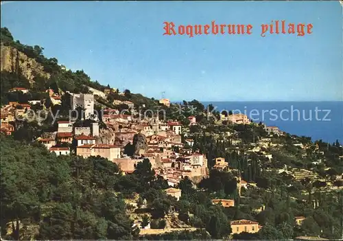 Roquebrune Cap Martin Vue generale Village du Xeme siecle Kat. Roquebrune Cap Martin