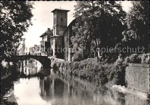 Saint Jean Pied de Port La Nive Pont d Espagne et Eglise Kat. Saint Jean Pied de Port