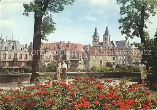 Chaumont Haute Marne Tours de l Eglise Saint Jean Baptiste Square Philippe Lebon Fleurs Kat. Chaumont