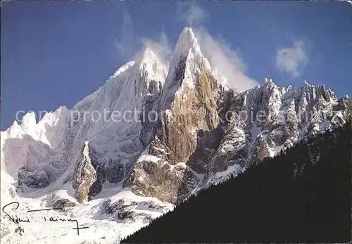 Aiguille Verte et Drus vus des Praz Alpes Kat. Aiguille Verte