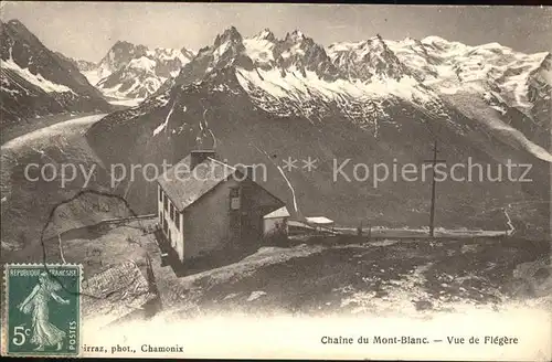 Chamonix Chaine du Mont Blanc vue de Flegere Berghaus Kat. Chamonix Mont Blanc