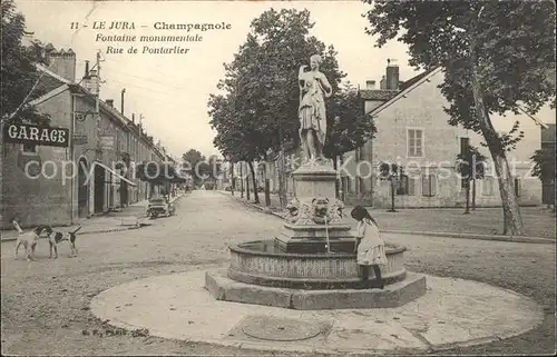 Champagnole Fontaine monumentale Statue Rue de Pontarlier Kat. Champagnole